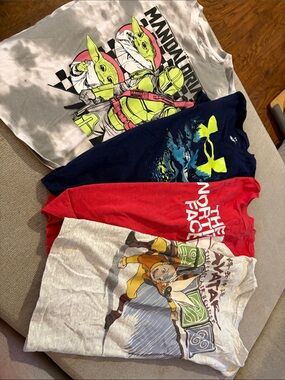 Mix It Kids Short Sleeve Tee Set - White, Navy, Red, Heather Gray
